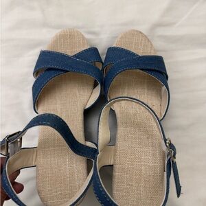 a new day Blue and Beige Strappy Sandals